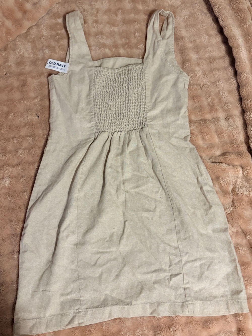 Old Navy Smocked Tank Top in Light Beige - Picture 2 of 3